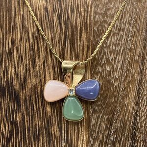 Vintage 1982 Avon Tourmaline Impressions Cross Shape Pendant Necklace